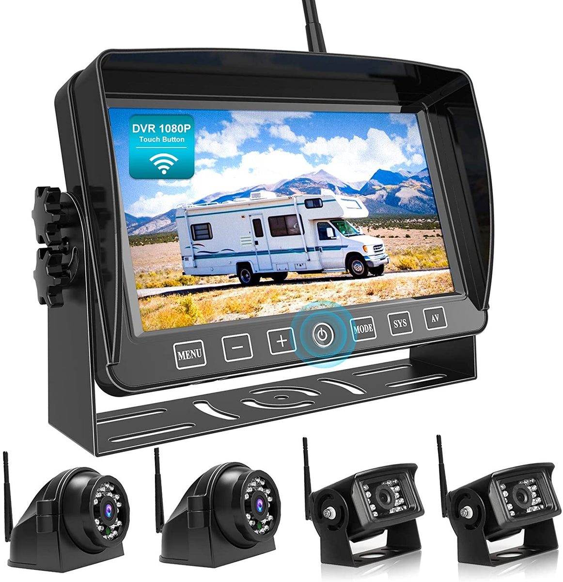 Fookoo 1080P Wireless Backup Camera System Kit with Recording, 7