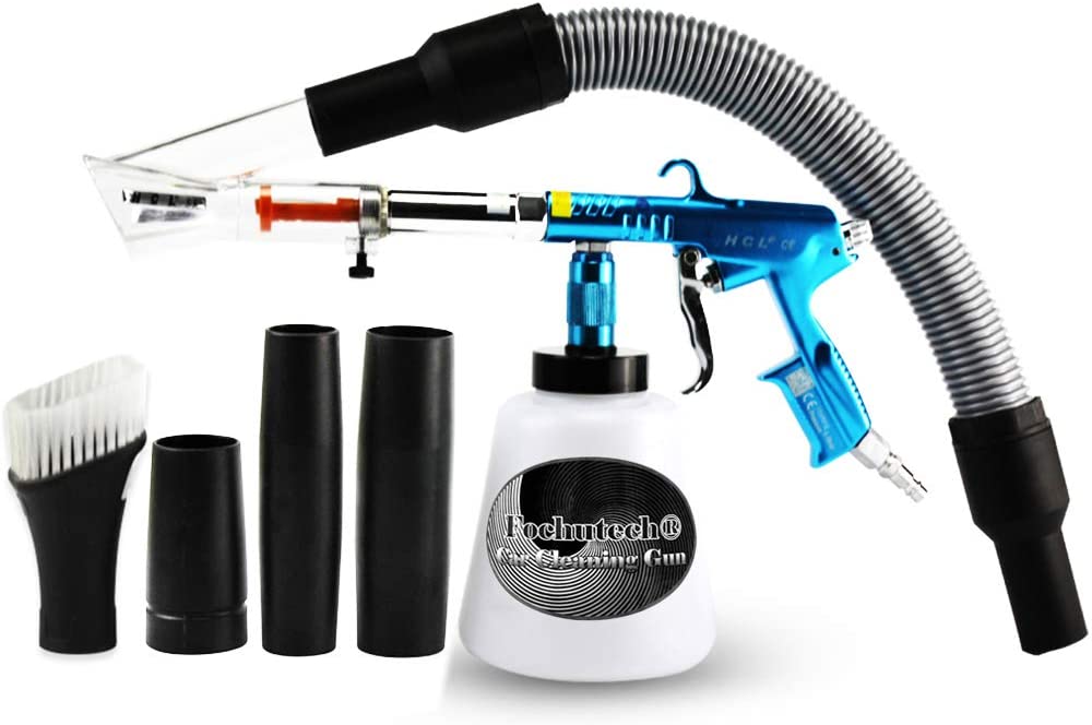 Fochutech Car Cleaning Kit, Car Detailing Kit Cleaning Gun Works with Air Compressor, Pro Auto Detailing Supplies Automotive Interior Deep Clean