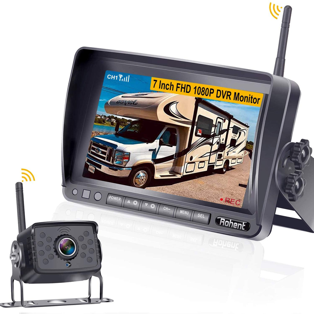 Rohent R7 HD 1080P RV Wireless Backup Camera with Inch IPS Split Scr –  Pete Automotive