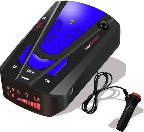 Radar-Detector-for-Cars,2021 New Version Laser Radar Detector Voice Prompt Speed,Vehicle Speed Alarm System,LED Display,City/Highway Mode,Auto 360 Degree Detection for Cars(Blue)