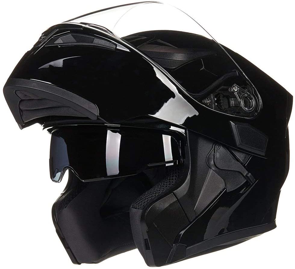 ILM Motorcycle Dual Visor Flip up Modular Full Face Helmet DOT LED Lig – Pete Automotive