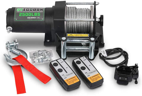 STEGODON 2500 lb. Load Capacity Electric Winch,12V Steel Cable Winch