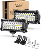 NAOEVO 7 Inch LED Light Bar, 240W 24,000LM LED Pods/Off Road/Fog/Driving Lights with Spot Flood Combo for Truck Boat