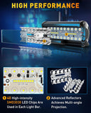 NAOEVO 7 Inch LED Light Bar, 240W 24,000LM LED Pods/Off Road/Fog/Driving Lights with Spot Flood Combo for Truck Boat