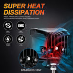 Auxbeam FA Series 3 Inch LED Pods Flood Beam 40W 4800LM Offroad Cube Light Bar
