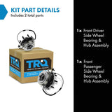 TRQ Front Wheel Bearing Hub Assembly - Direct Replacement