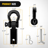 Nilight 2 Inch Tow Hitch Receiver - Heavy Duty D-Ring Shackle Mount for Off-Road Recovery & Towing