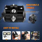 Nilight 4Pcs LED Pods 4Inch 60W Triple Row Flood Spot Combo 6000LM Light Bar Driving Fog Lights Off Road Lighting for Trucks