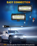 NAOEVO 7 Inch LED Light Bar, 240W 24,000LM LED Pods/Off Road/Fog/Driving Lights with Spot Flood Combo for Truck Boat