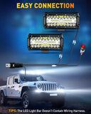 NAOEVO 7 Inch LED Light Bar, 240W 24,000LM LED Pods/Off Road/Fog/Driving Lights with Spot Flood Combo for Truck Boat