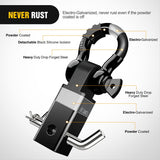 Nilight 2 Inch Tow Hitch Receiver - Heavy Duty D-Ring Shackle Mount for Off-Road Recovery & Towing