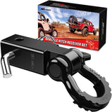 Nilight 2 Inch Tow Hitch Receiver - Heavy Duty D-Ring Shackle Mount for Off-Road Recovery & Towing