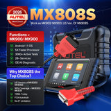 Autel Scanner MaxiCheck MX808S, 2026 US Ver. of MaxiCOM MK808S/ MK808Z, Bidirectional 11OS as MX900 MK900 MK900BT, 3000+ Active Test, 28+ Service, OE All System OBD2 Diagnostic Tool, FCA Auto authorized
