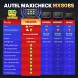 Autel Scanner MaxiCheck MX808S, 2026 US Ver. of MaxiCOM MK808S/ MK808Z, Bidirectional 11OS as MX900 MK900 MK900BT, 3000+ Active Test, 28+ Service, OE All System OBD2 Diagnostic Tool, FCA Auto authorized