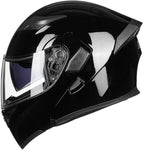 ILM Motorcycle Dual Visor Flip up Modular Full Face Helmet DOT LED Light
