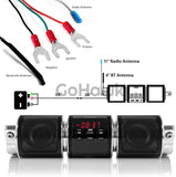 GoHawk RD8 Waterproof Bluetooth Motorcycle Stereo Speakers 7/8-1.25 in. Handlebar Mount MP3 Music Player Audio Amplifier System