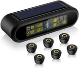 Blueskysea Solar Power Wireless TPMS Tire Pressure Monitoring System 6 External Sensors for Car RV