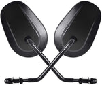 Evermotor Harley Side Mirrors Rear View Mirror Long Stem for Road King Street Electra Glide Road Glide Dyna Softaifor