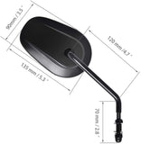Evermotor Harley Side Mirrors Rear View Mirror Long Stem for Road King Street Electra Glide Road Glide Dyna Softaifor