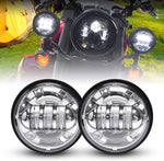 Dot Appoved Chrome 7inch LED Headlight with 4.5inch Matching Chrome Passing Lamps for Harley Motorcycles