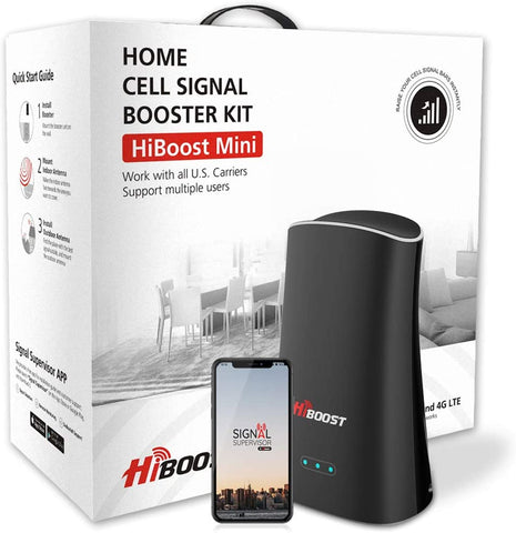 Hiboost Cell Phone Signal Booster for Home & Office, Boosts 4G LTE Voice and Data for All U.S. Carriers - Verizon, T-Mobile, Sprint, AT&T, Cellular Repeater Amplifier Kits with APP