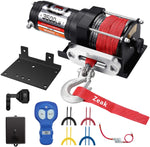 ZEAK 3500 lb. Advanced 12V DC Electric Winch, Off Road Waterproof, Synthetic Rope, Mount, for Sports car, ATV