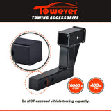 Towever 84123 Trailer Hitch Extender with 6.25" Drop/Rise, 9" Extension, Hitch Riser Solid Tube