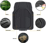 AmazonBasics 3-Piece All-Season Odorless Heavy Duty Rubber Floor Mat for Cars, SUVs and Trucks, Black