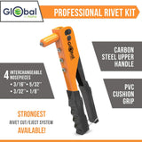 Heavy Duty Rivet Kit - Professional Stainless Steel Pop Gun Set