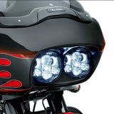 Funlove Projector Dual LED Headlight for Motorcycle Road Glide 2004-2013
