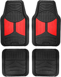 FH Group F11313 Monster Eye Trimmable Floor Mats (Red) Full Set - Universal Fit for Cars Trucks and SUVs
