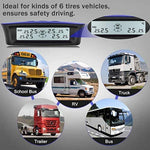 Tymate Tire Pressure Monitoring System for RV Trailer - Solar Charge, 5 Alarm Modes, Auto Back light & Sleep & Awake Mode