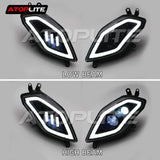 ATOPLITE Motorcycles Headlight Halo DRL/High Beam/Low Beam Assembly Left and Right Side Light Kit