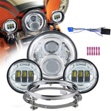 Akmties Motorcycle 7" LED Headlight Projector Compatible for Motorcycle Road King