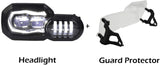 Motorcycle LED Headlight High Low Beam with Angel Eyes DRL Assembly Kit and Replacement Headlight Compatible