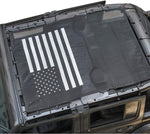RT-TCZ For Jeep Wrangler JL US Flag Durable Polyester Mesh Shade Top Cover Provides UV Sun Protection for 4-Door