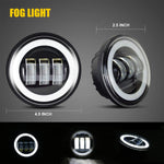 7 inch LED Headlight Fog Passing Lights DOT Kit Set Ring Motorcycle Headlamp Ring for Harley Davidson Touring Road King Ultra Classic Electra Street Glide Tri Cvo Heritage Softail Deluxe Fatboy Black