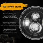 Motorcycle 7" LED Headlight Projector for Harley Davidson with Chrome 4-1/2 LED Passing Lamps Fog Lights