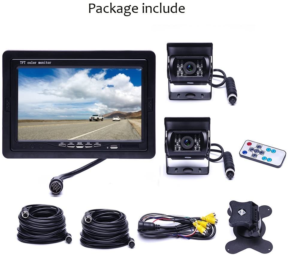 Backup Camera Summit Racing Camecho Vehicle Backup Camera 4 Split Monitor Front View Rear View Cam ...