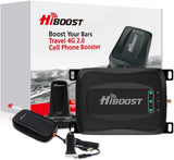 HiBoost Travel 4G 2.0 Mobile Cell Phone Signal Booster Extender Amplifier for Car and Truck - Compatible with All Single Carrier for T&T, T-Mobile, Verizon, Sprint, Straight Talk, U.S. Cellular