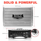 BOSS Audio Systems AR1500M Car Amplifier - 1500 Watts Max Power, 2 4 Ohm Stable, Class AB, Monoblock, Mosfet Power Supply, Remote Subwoofer Control
