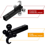 YITAMOTOR Tri Ball Hitch with Hook Fits 2" Trailer Hitch Receiver, Multiple Hitch Ball Mount (1-7/8", 2" & 2-5/16") Hollow Shank